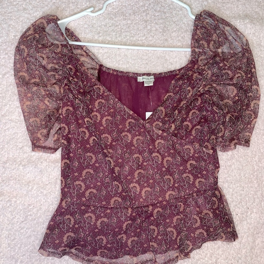 American eagle puffy sleeve shirt